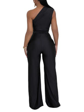 Elegant One Shoulder Sleeveless Slim Jumpsuit